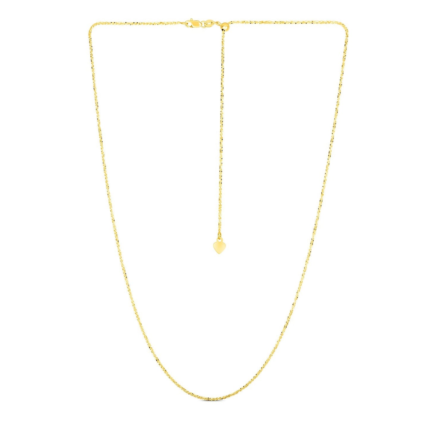 Cadena de Brillo Ajustable de Oro Amarillo de 14k 1.5mm