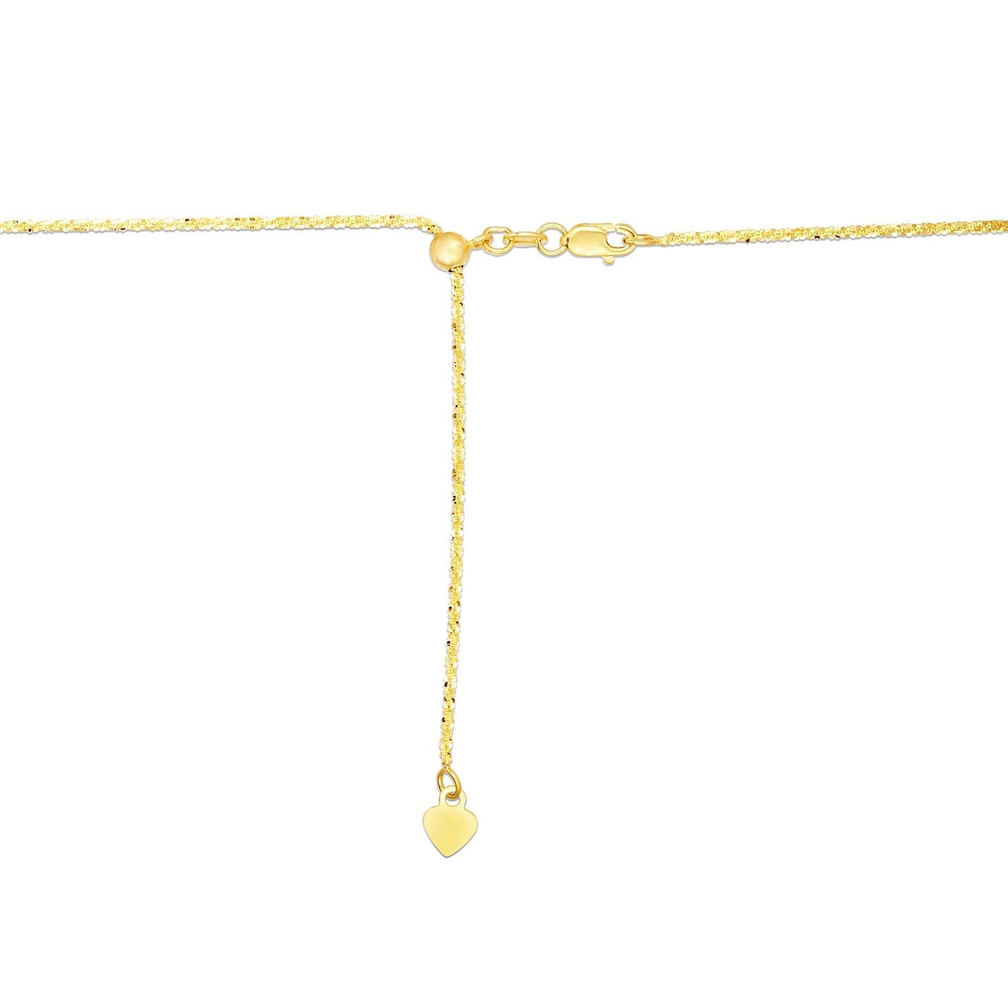 Cadena de Brillo Ajustable de Oro Amarillo de 14k 1.5mm