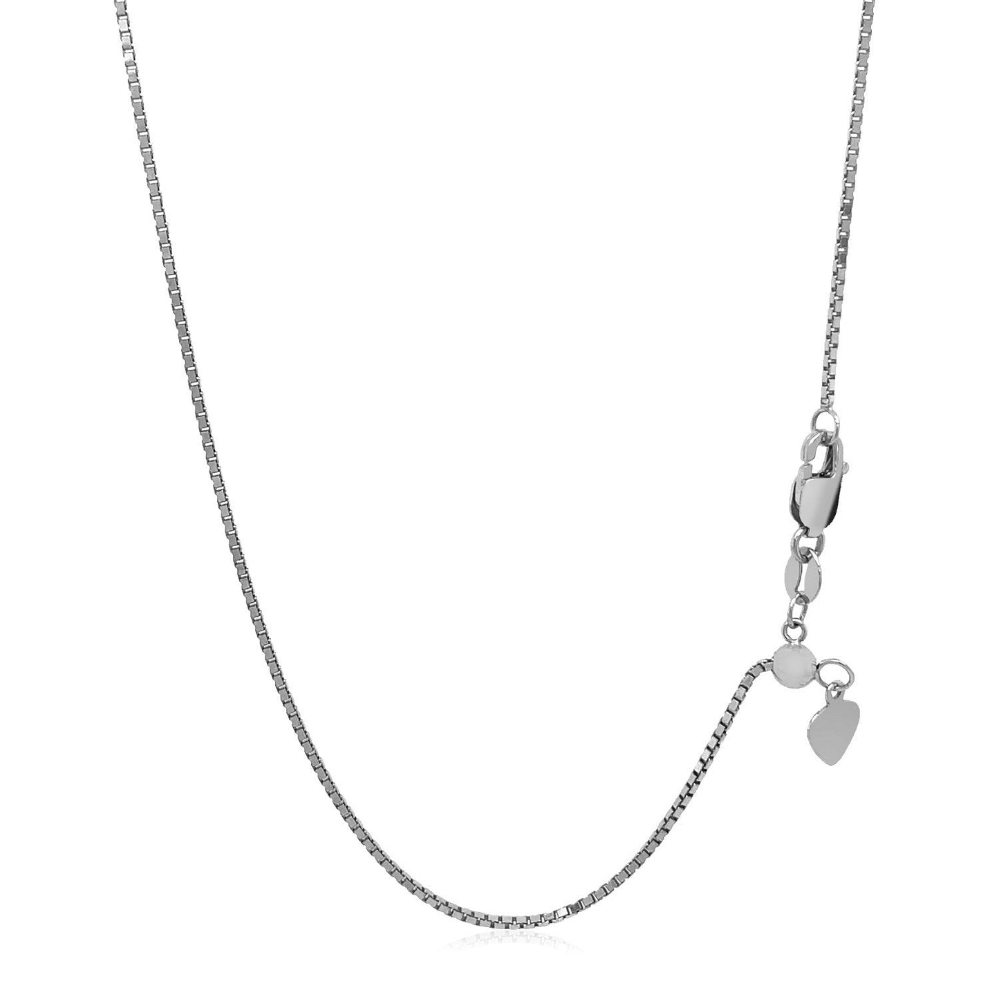 Chaîne en or blanc 14k ajustable - Design élégant