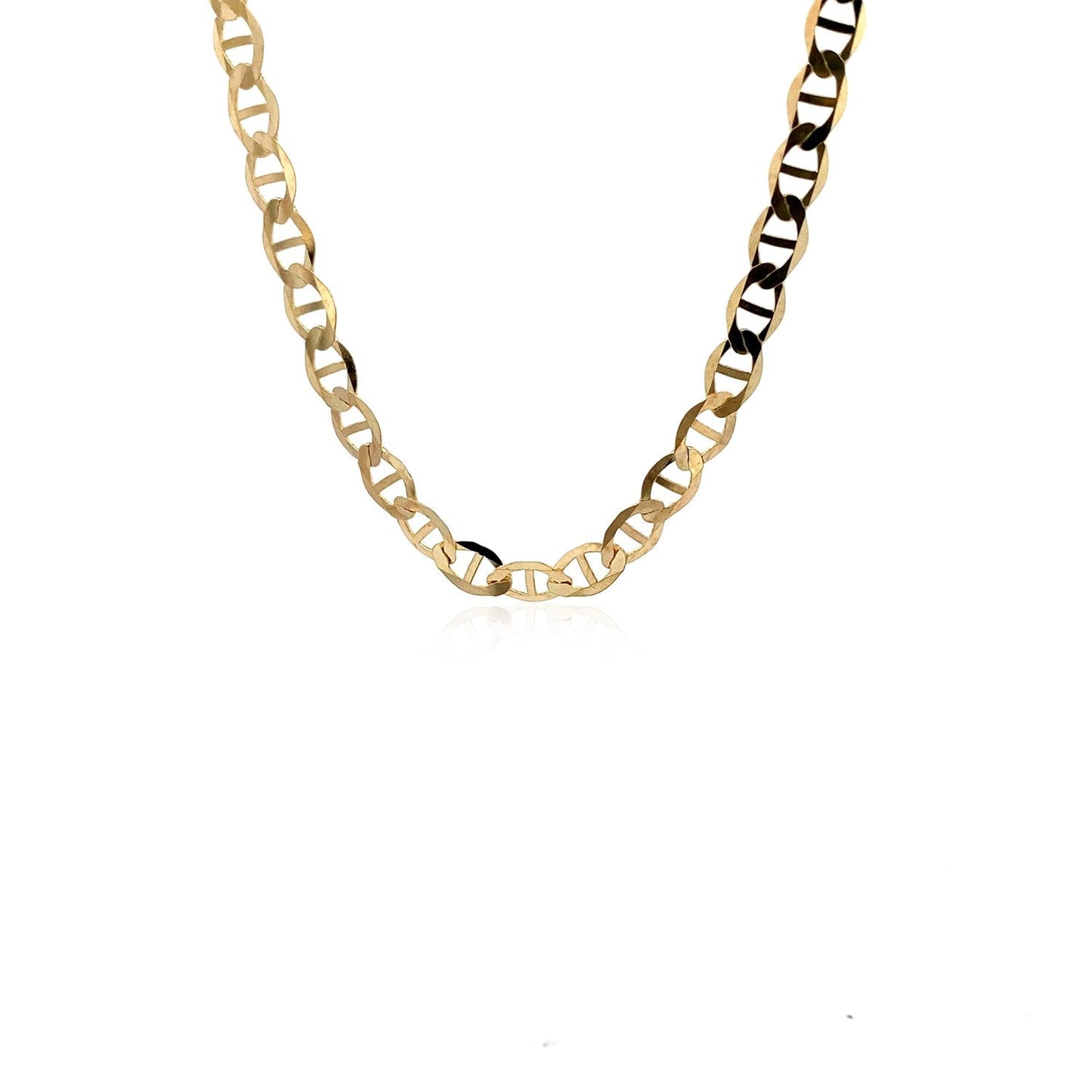Cadena de eslabones marineros de 5.5 mm en oro amarillo de 10k