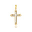Pendentif croix en or bicolore 14k avec design orné