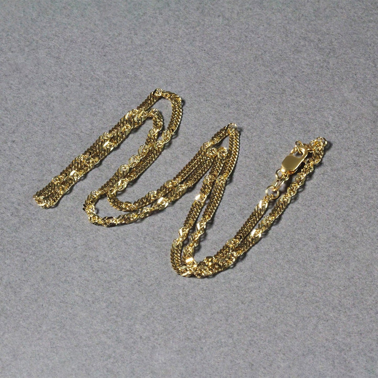 Cadena de Singapur de 2.1mm en Oro Amarillo de 14k