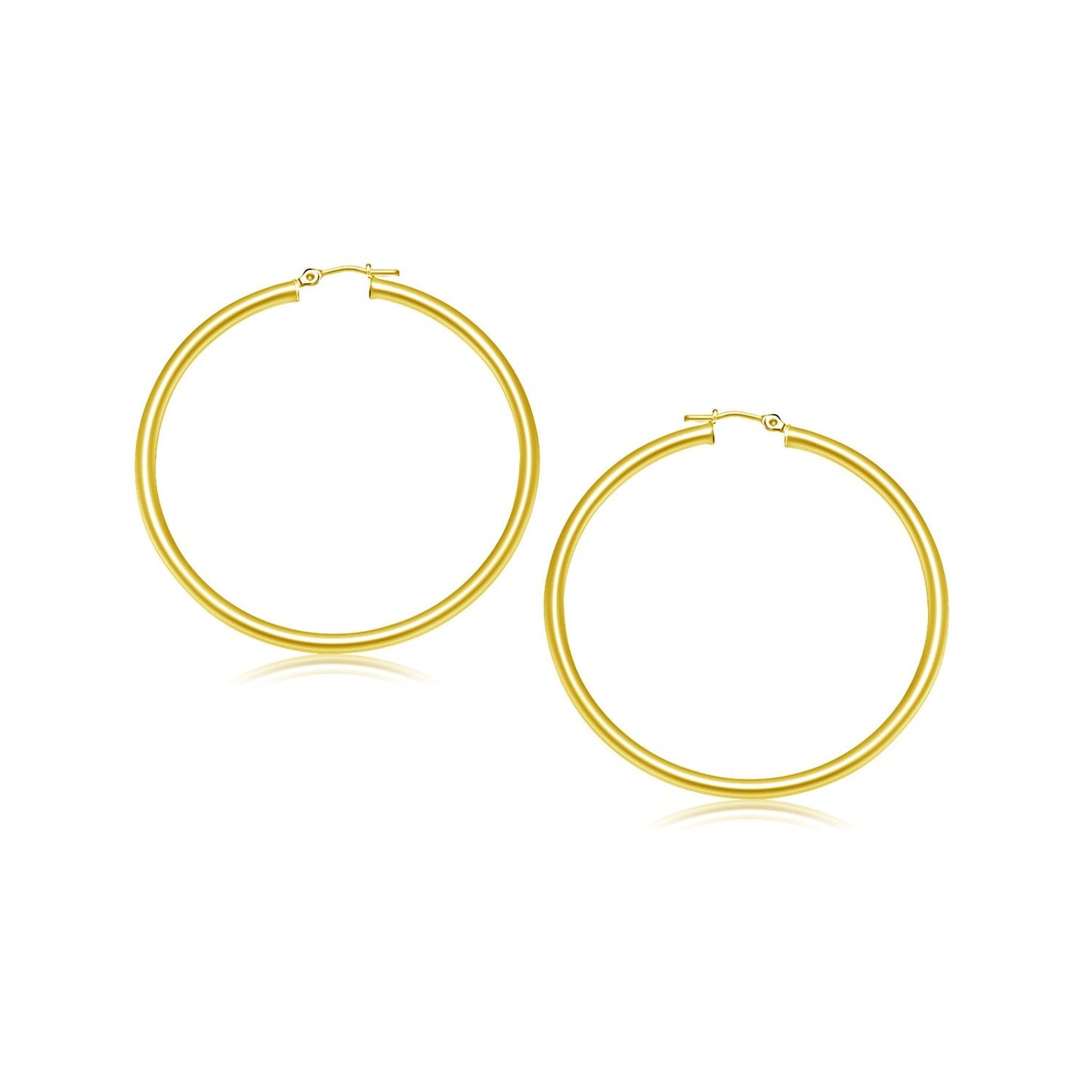14k Yellow Gold Polished Hoop Earrings - 25 mm
