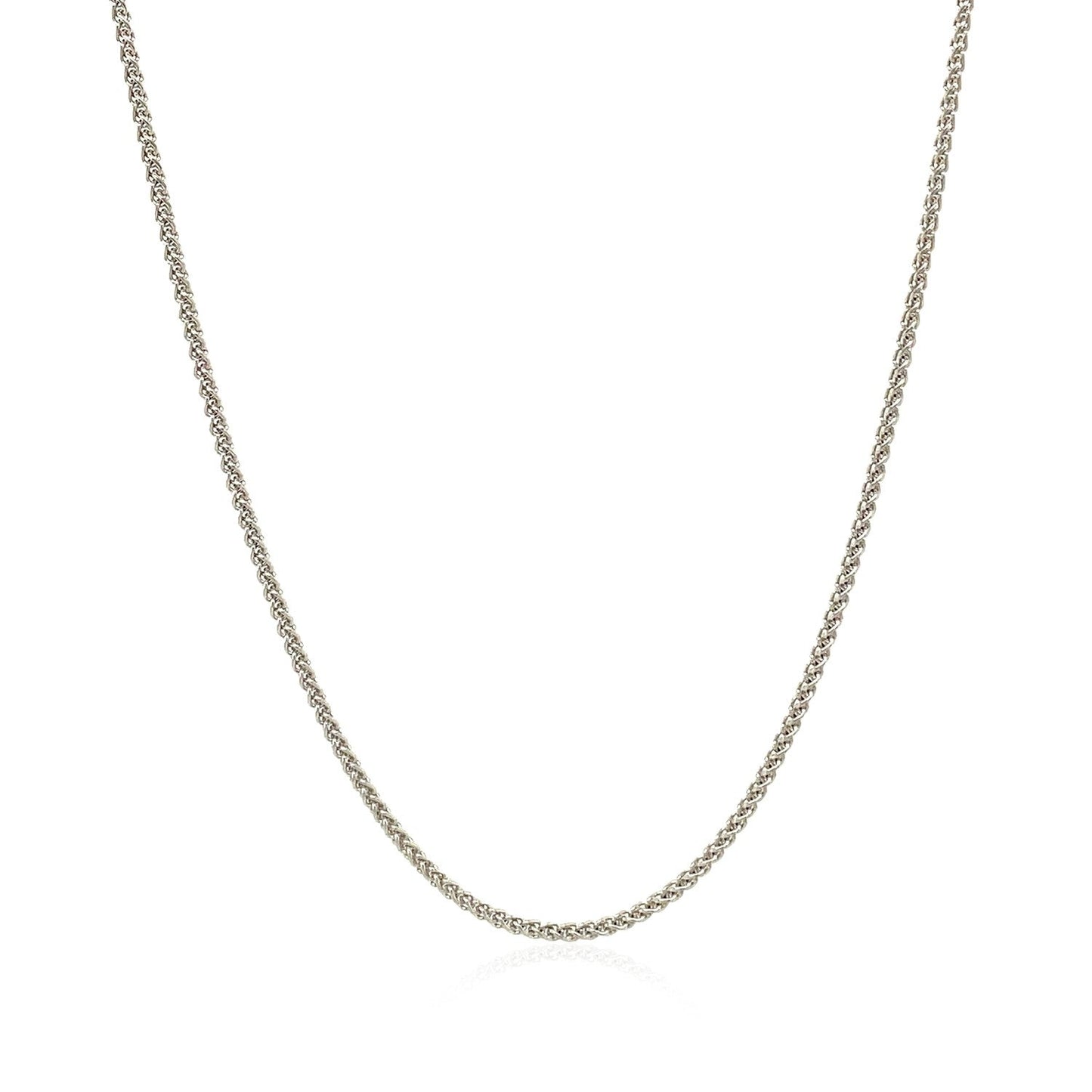 Cadena de trigo redonda de oro blanco de 18k - 1.4mm