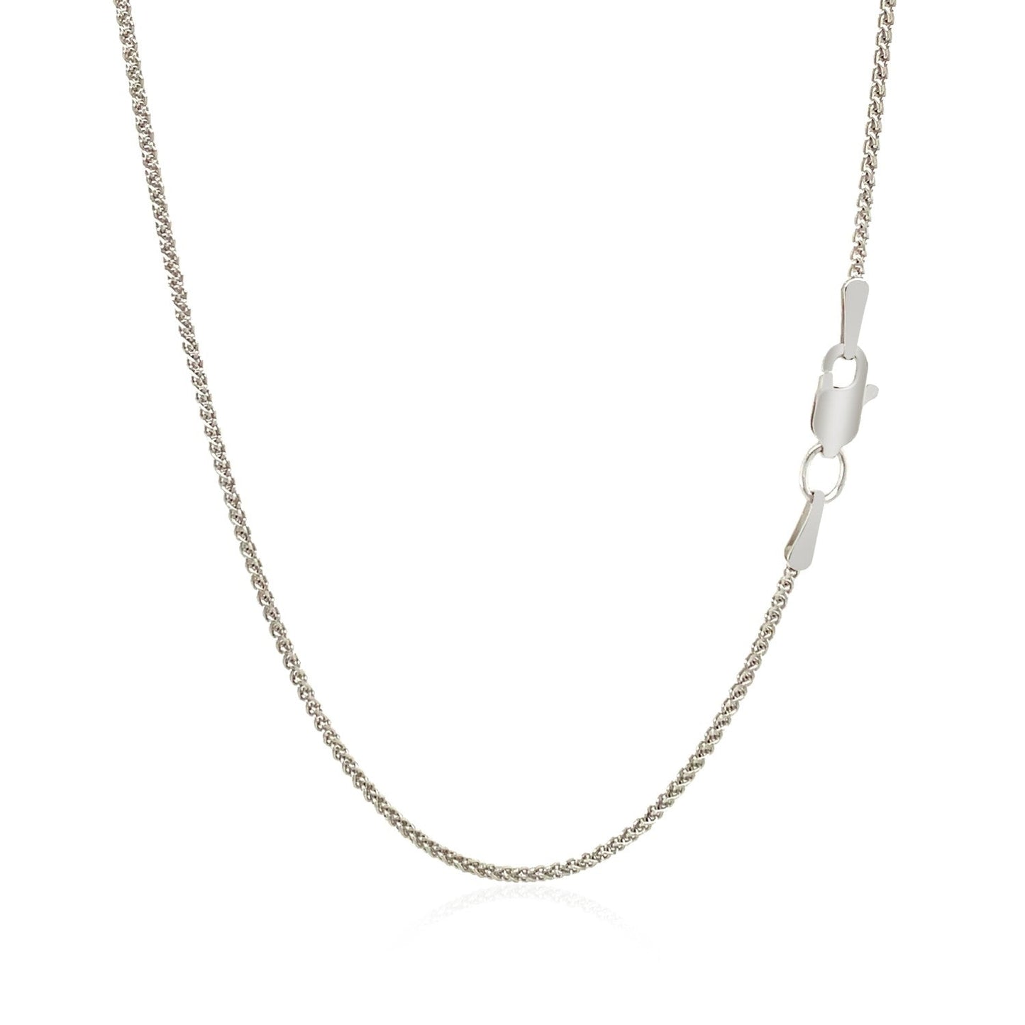 Cadena de trigo redonda de oro blanco de 18k - 1.4mm
