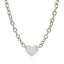 Sterling Silver Rhodium Plated Heart Motif Chain Necklace