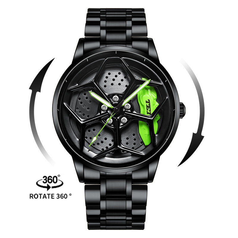 Luxury Men's Stainless Steel Quartz Watch with Unique Design