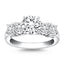 14k White Gold Five Stone Diamond Trellis Engagement Ring