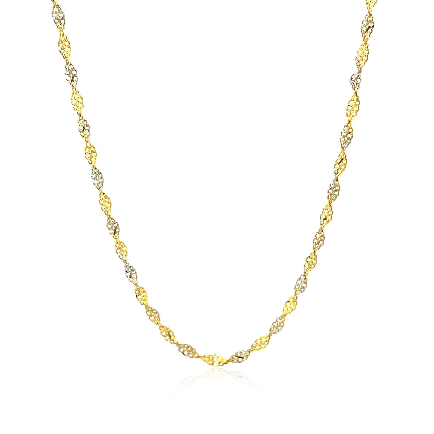Chaîne Singapore en or bicolore 14k - Largeur de 2,0 mm