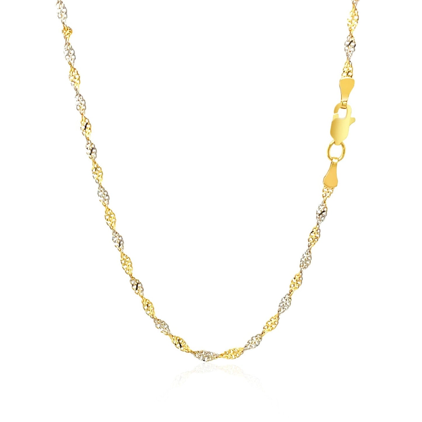 Chaîne Singapore en or bicolore 14k - Largeur de 2,0 mm