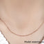 Chaîne en or rose 14k à maillons en câble avec taille de diamant - 1,1 mm