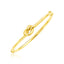 14k Yellow Gold Bangle Bracelet with Polished Knot