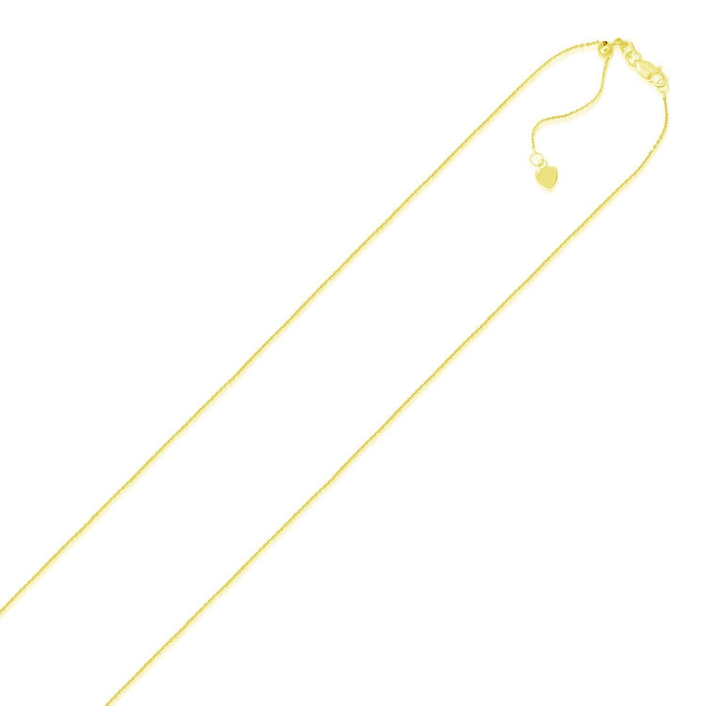 14k Yellow Gold Adjustable Cable Chain Necklace