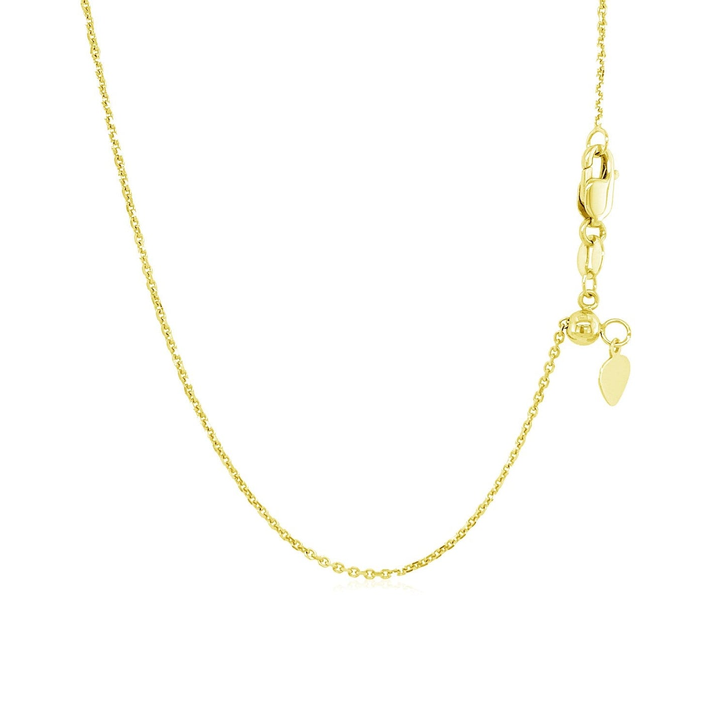14k Yellow Gold Adjustable Cable Chain Necklace