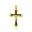 Colgante de Cruz de Ónix Negro en Oro Amarillo de 14k