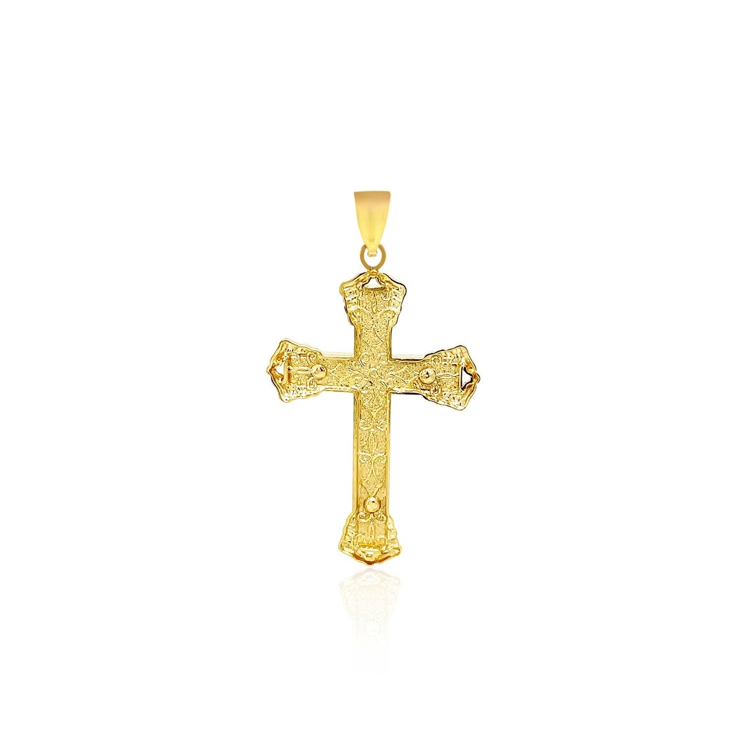 Colgante de Cruz de Ónix Negro en Oro Amarillo de 14k