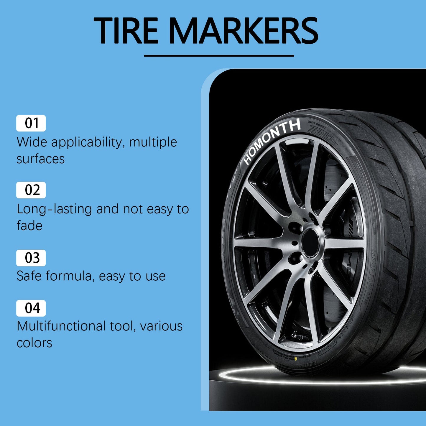 White Tire Paint Pen Car Tire Paint Pen Does Not Fade Color Creative Diy Oil Pen - Korvel