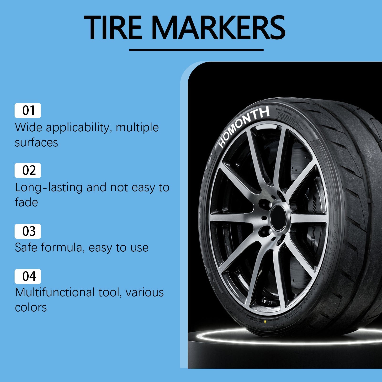 White Tire Paint Pen Car Tire Paint Pen Does Not Fade Color Creative Diy Oil Pen - Korvel