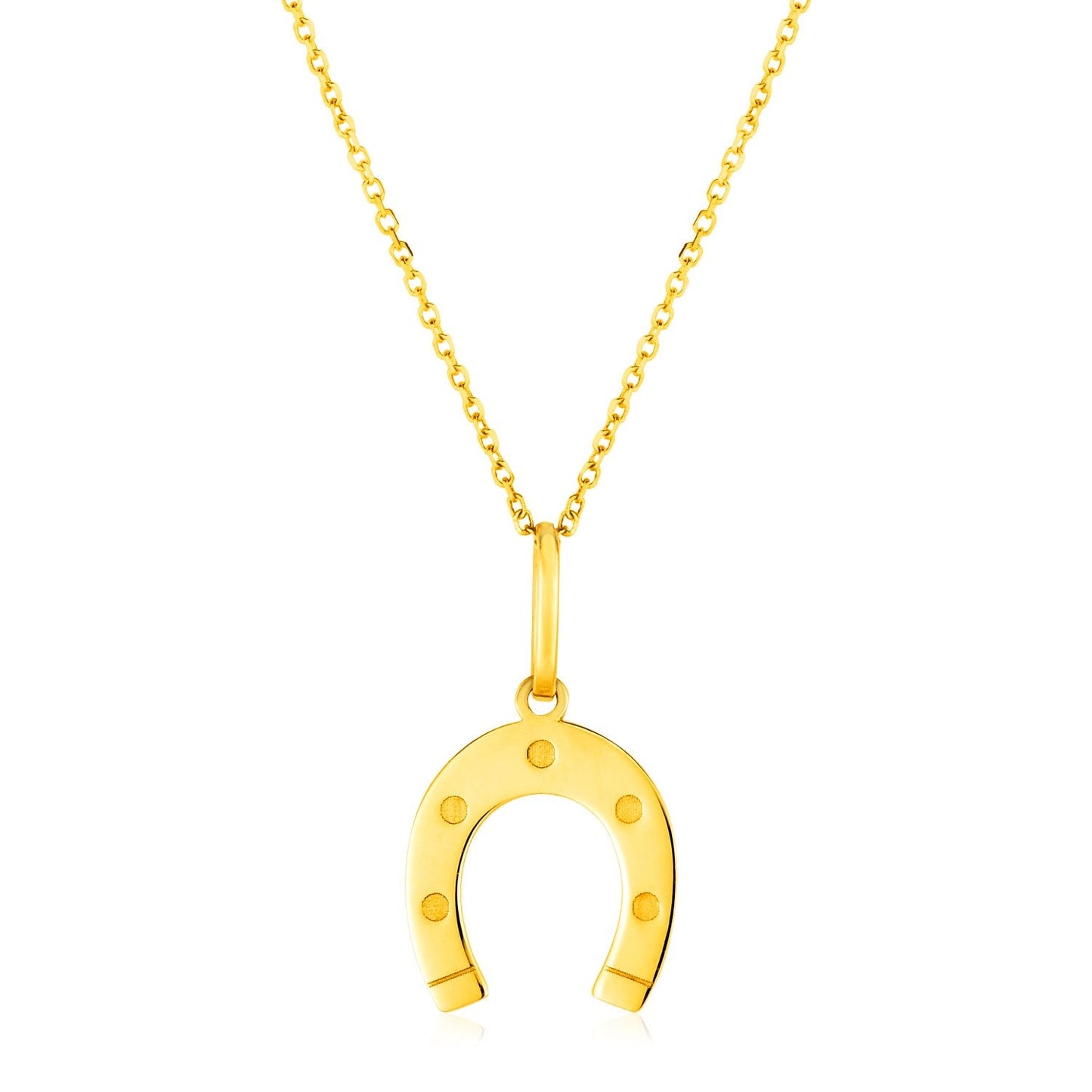 14K Yellow Gold Horseshoe Necklace