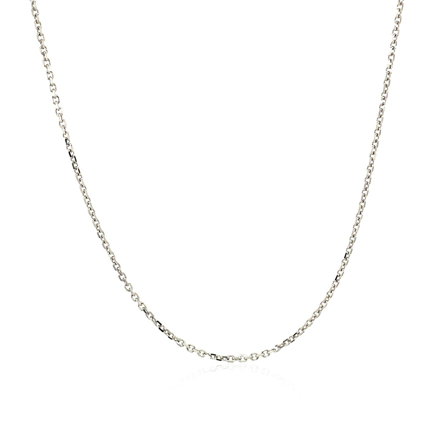 14k White Gold Diamond Cut Cable Link Chain - 1.1mm