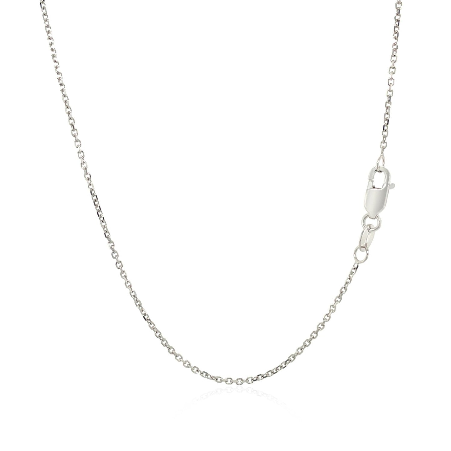 14k White Gold Diamond Cut Cable Link Chain - 1.1mm