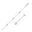 Bracelet de cheville en or blanc 14 carats avec zirconiums cubiques blancs ronds