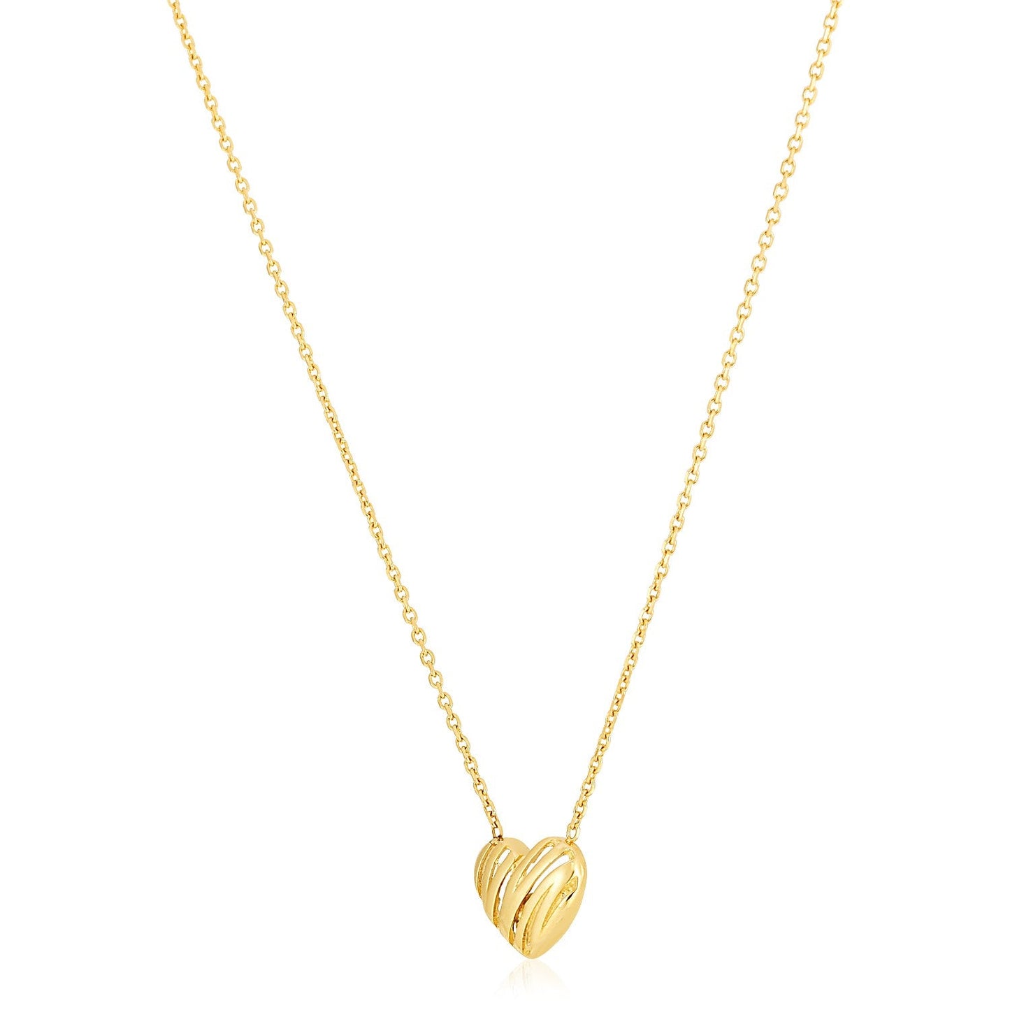 Collar de Corazón Scribbles de Oro Amarillo de 14k con Acabado Pulido