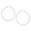 Sterling Silver Rhodium Plated Large Faceted Hoop Earrings