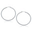 14k White Gold Polished Hoop Earrings - 40 mm