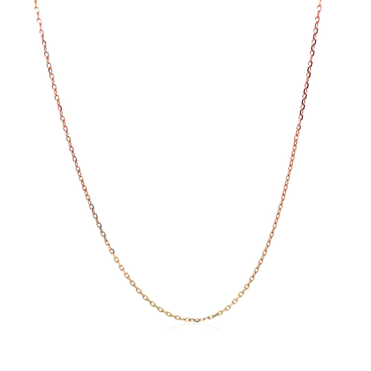 14k Rose Gold Diamond Cut Cable Link Chain - 0.8 mm