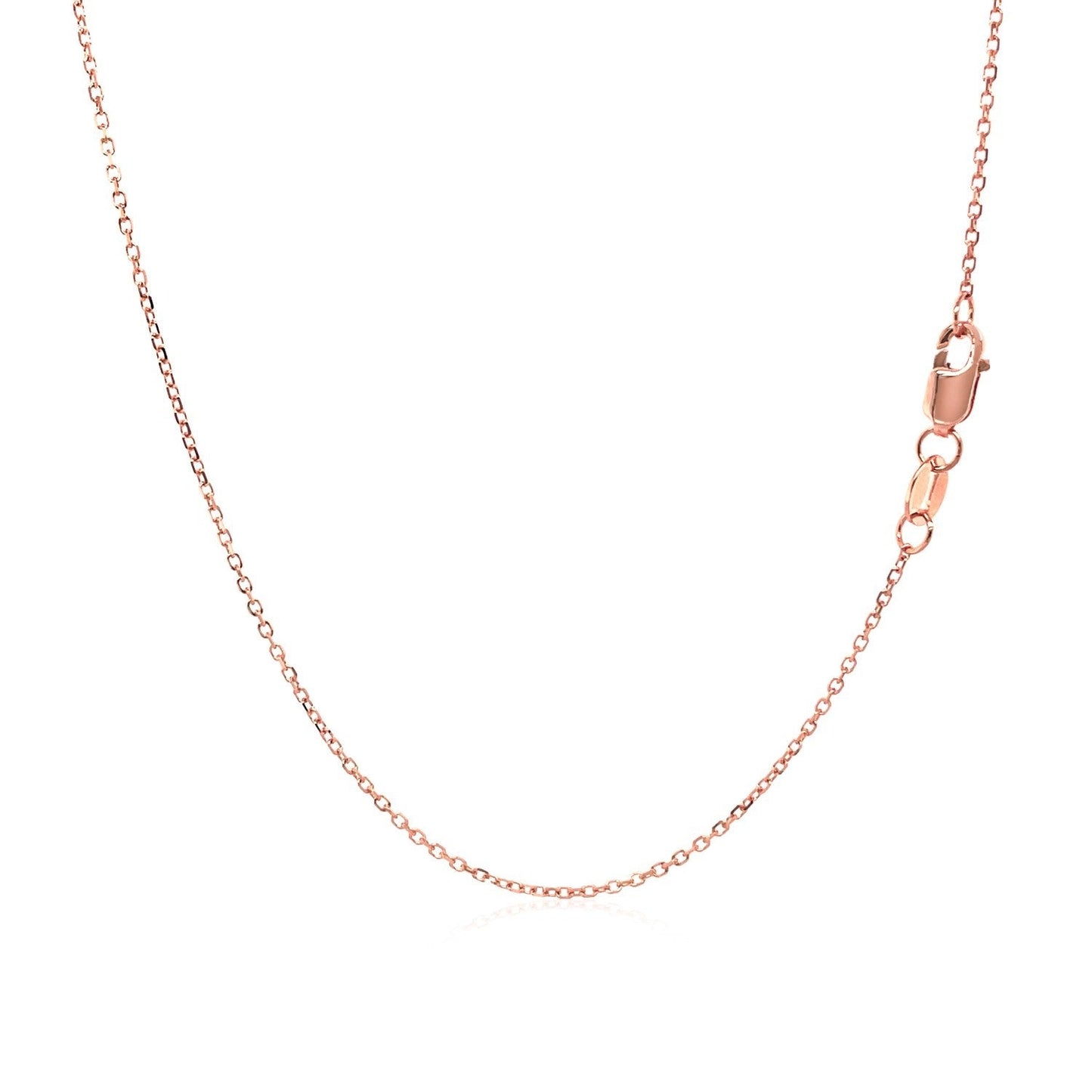 14k Rose Gold Diamond Cut Cable Link Chain - 0.8 mm