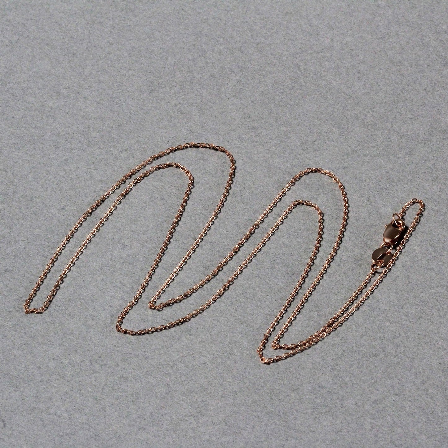 14k Rose Gold Diamond Cut Cable Link Chain - 0.8 mm