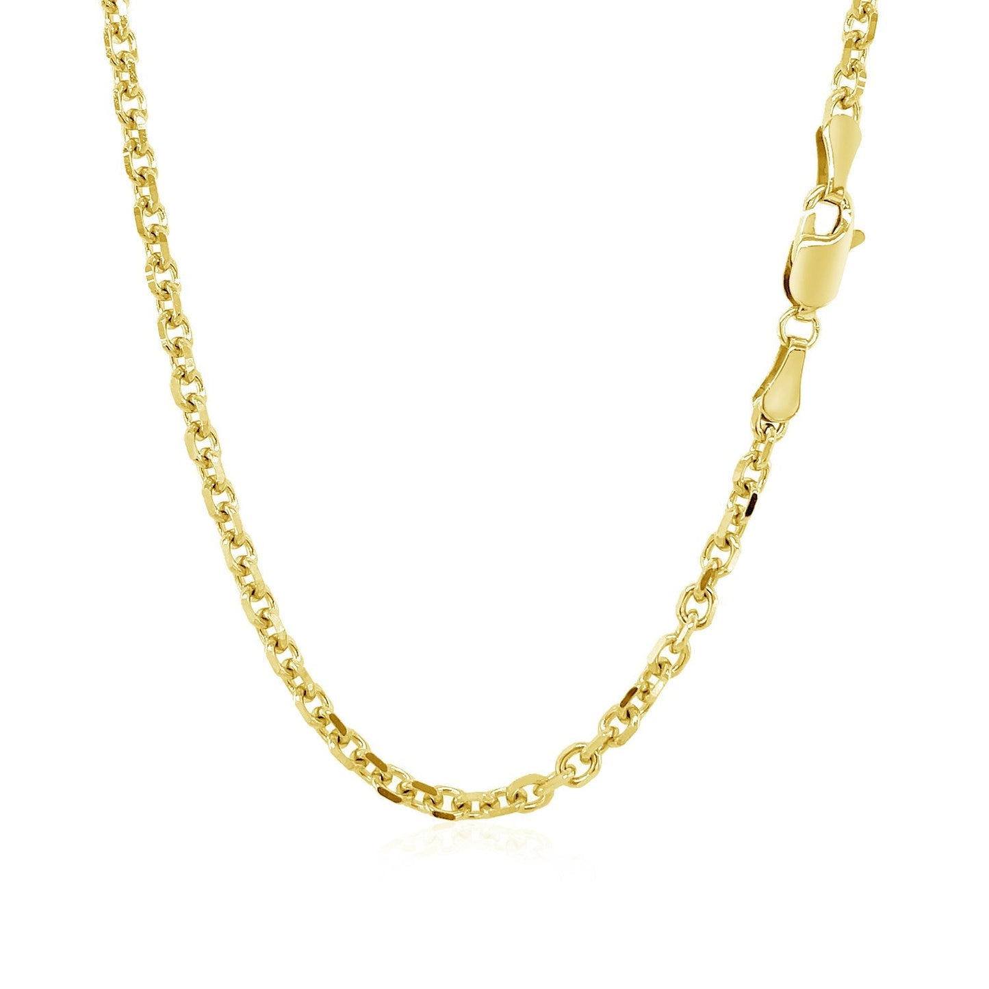 14k Yellow Gold Diamond Cut Cable Link Chain - 3.1mm