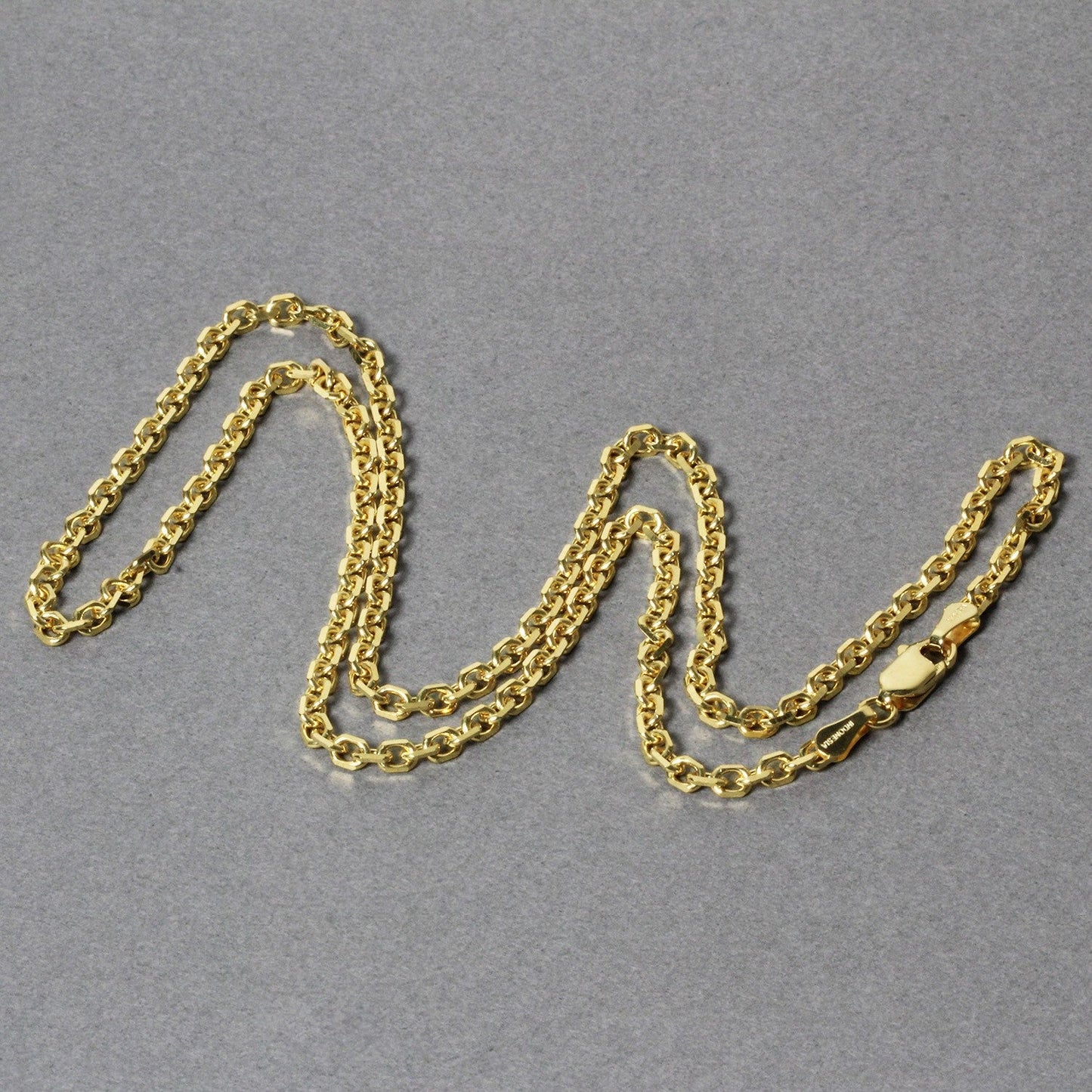14k Yellow Gold Diamond Cut Cable Link Chain - 3.1mm