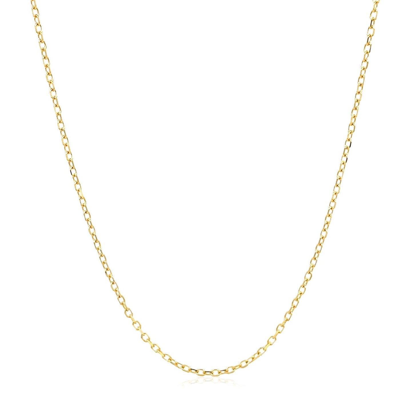 14k Yellow Gold Faceted Cable Link Chain - 1.3mm