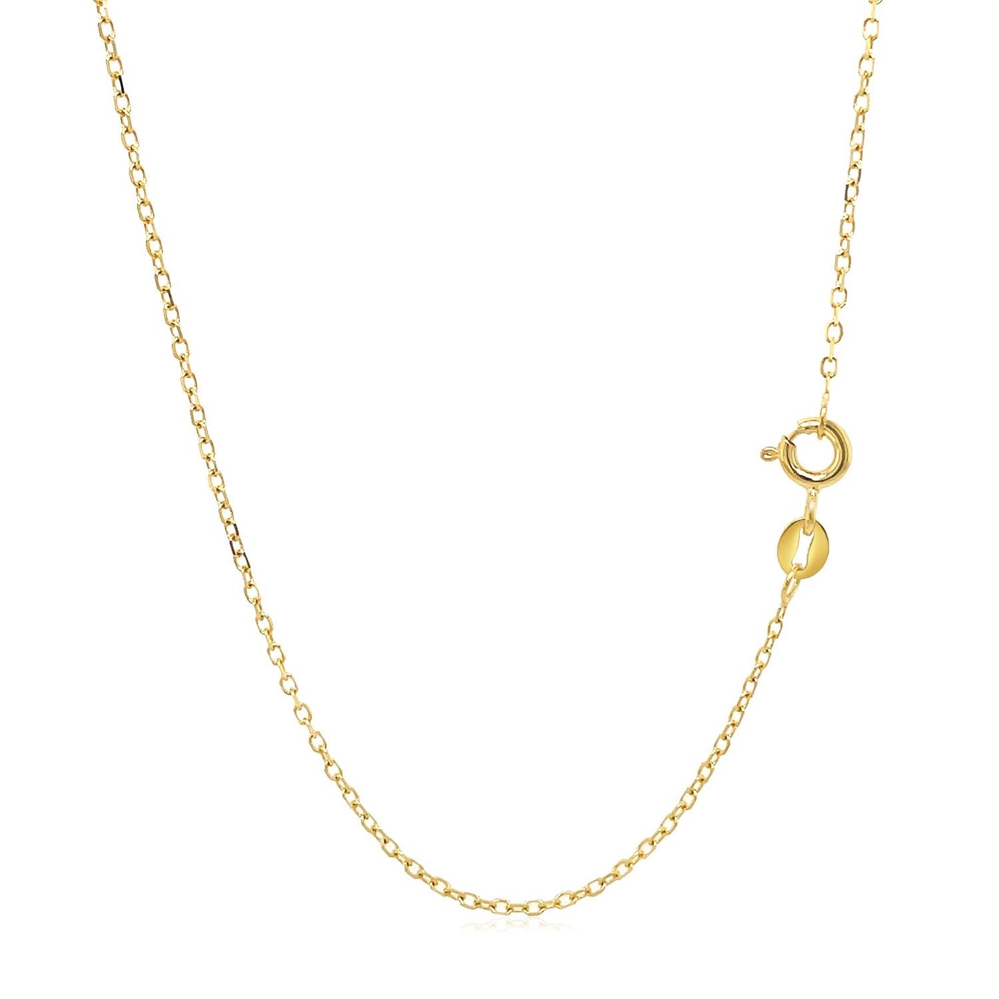 14k Yellow Gold Faceted Cable Link Chain - 1.3mm