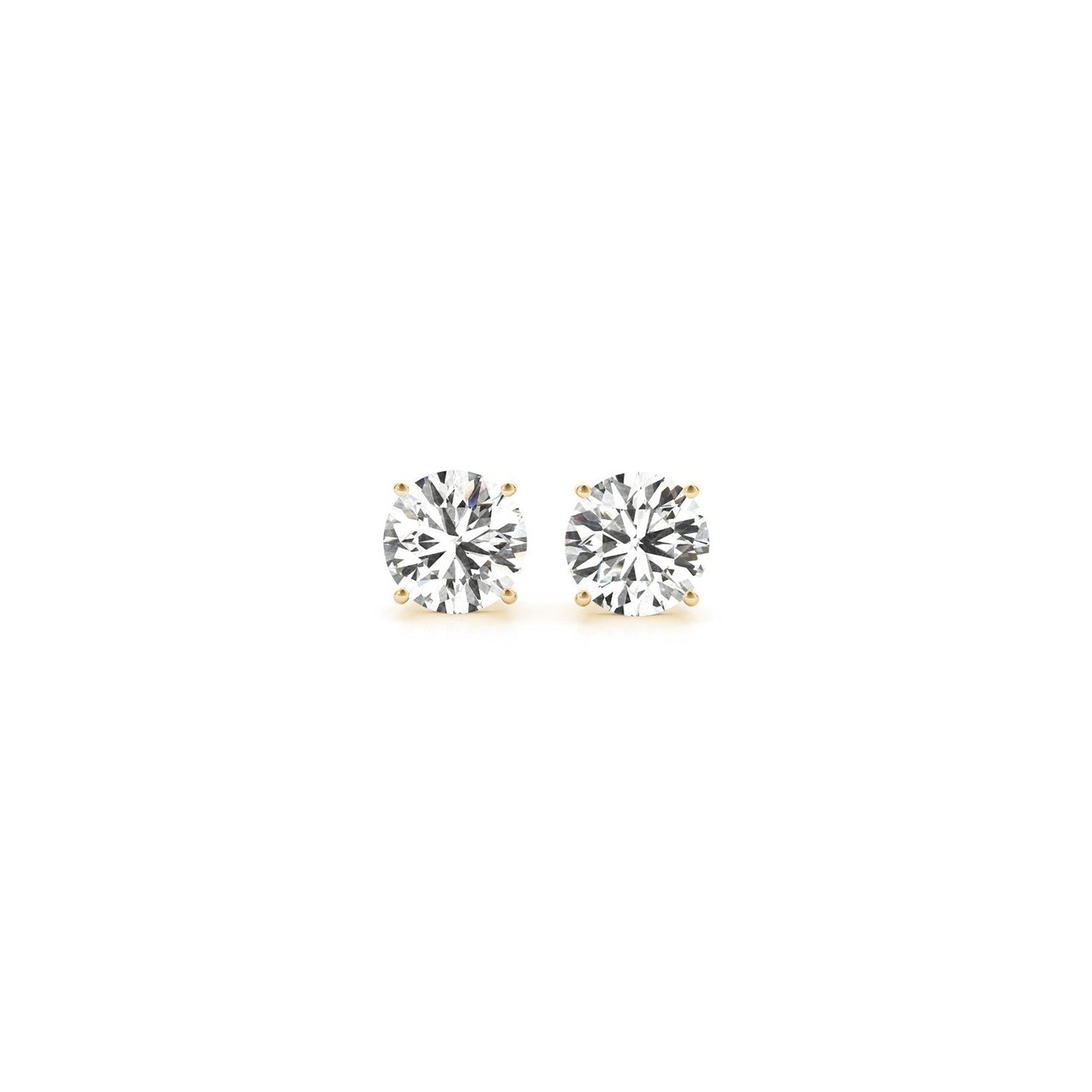 1 cttw Certified IGI Lab Grown Round Diamond Stud Earrings in 14k Yellow Gold