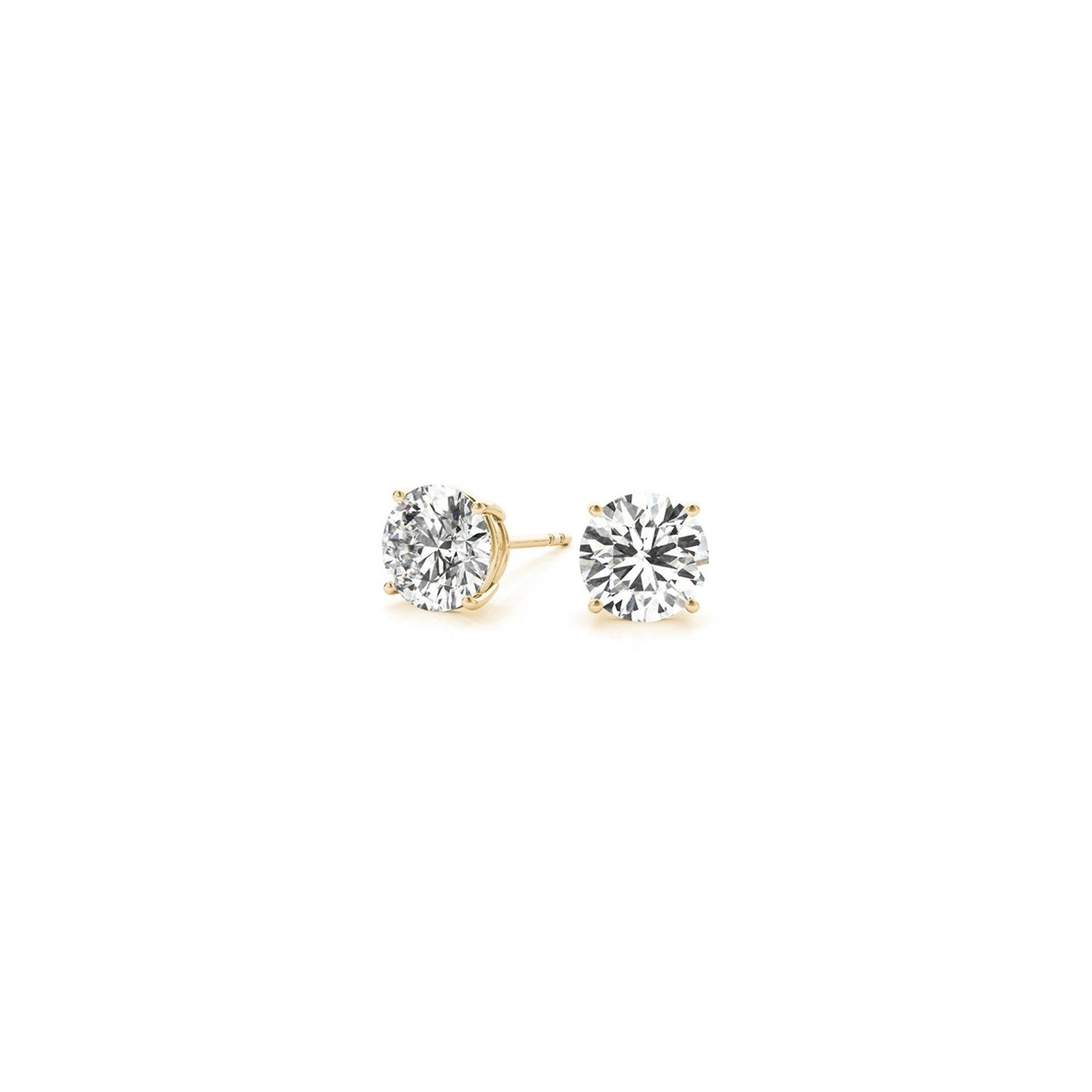 1 cttw Certified IGI Lab Grown Round Diamond Stud Earrings in 14k Yellow Gold