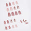 Almond Slant Gold Line Lotus Pink Fake Nails Artificial Professional Material art False Nail Supplies For Professionals - Korvel