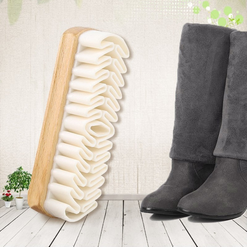 Suede Shoes Wooden Handle Raw Rubber Brush Cleaning Brush Suede Shoe Brush Cleaning Stain Removal TPR Brush - Korvel