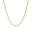 Cadena de cuerda de corte de diamante sólido de oro amarillo de 10k de 2.5 mm