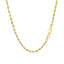 Cadena de cuerda de corte de diamante sólido de oro amarillo de 10k de 2.5 mm