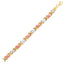 Bracelet en Or Tri-Color 14k avec Cœur Satiné