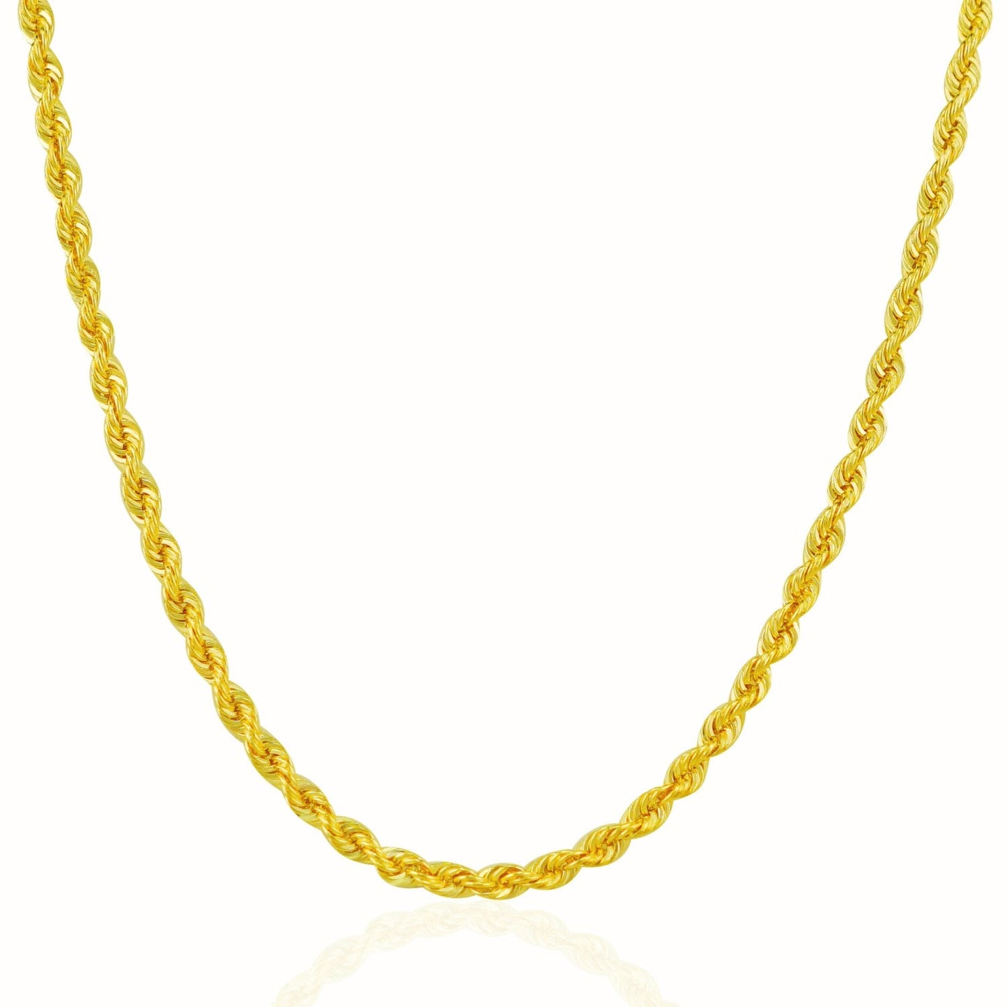 Chaîne en or jaune 14k solide torsadée 3,0 mm