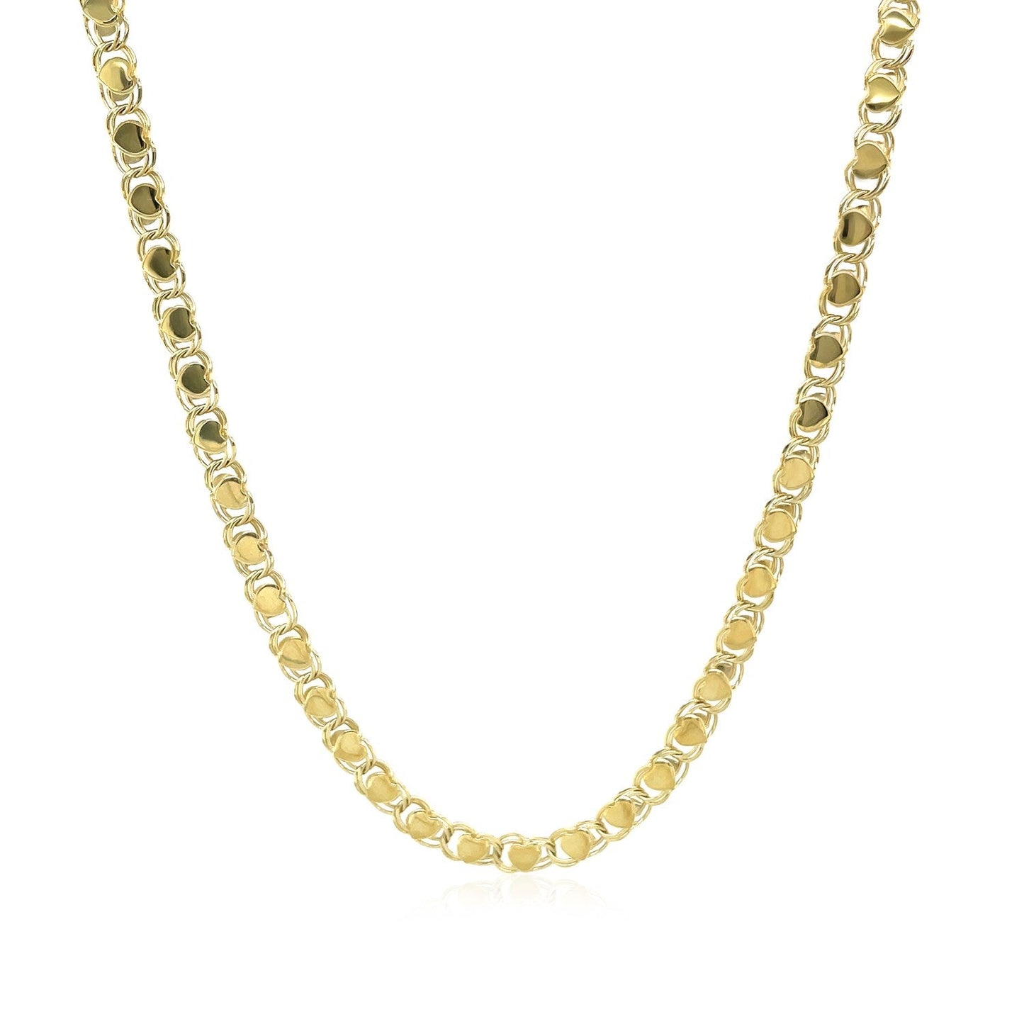 Collier en chaîne en cœur en or jaune 14 carats - 2,9 mm