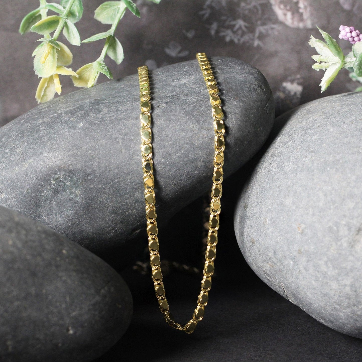 Collier en chaîne en cœur en or jaune 14 carats - 2,9 mm
