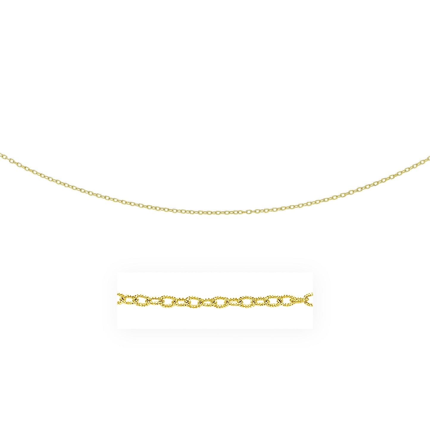 14k Yellow Gold 2.5mm Textured Pendant Chain