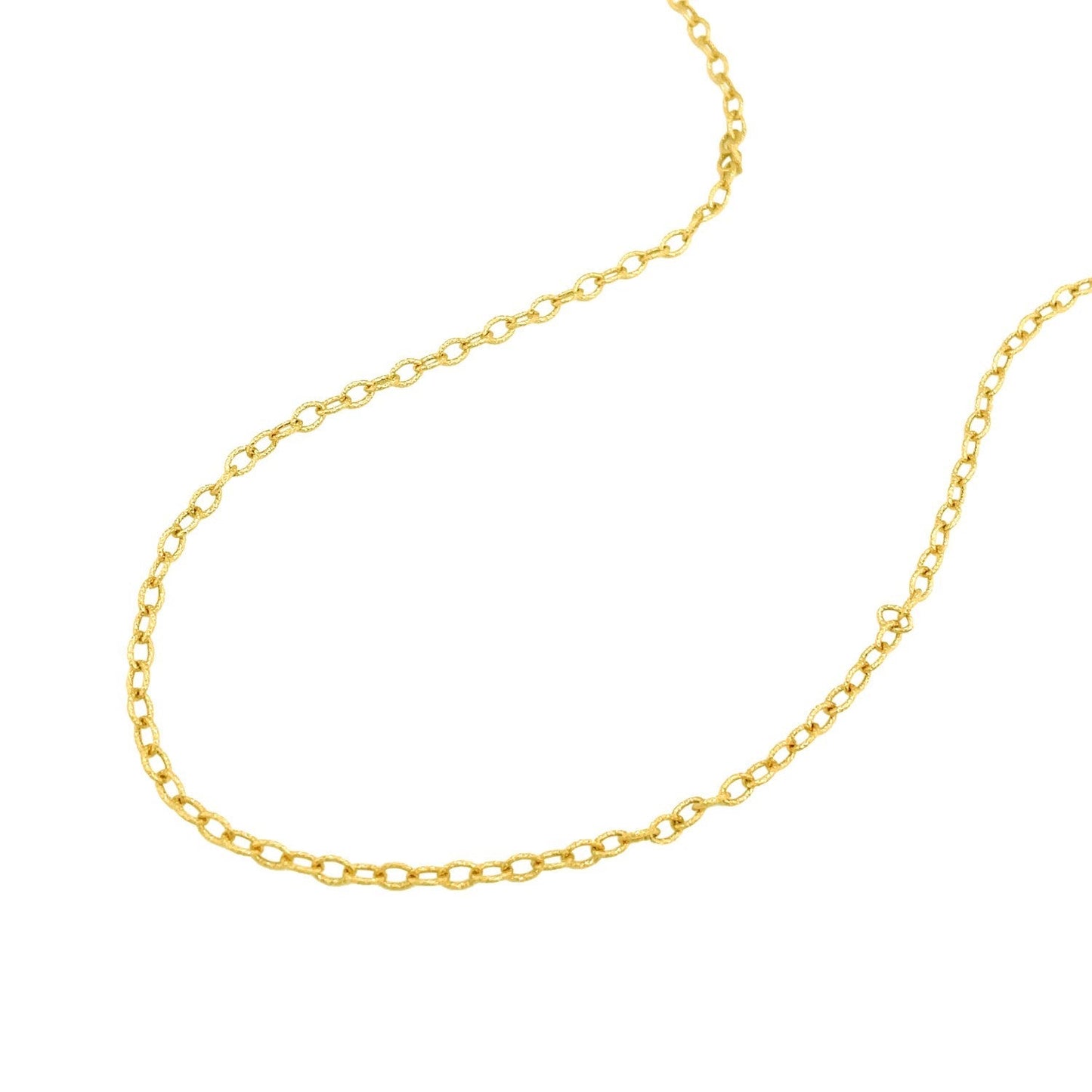 14k Yellow Gold 2.5mm Textured Pendant Chain