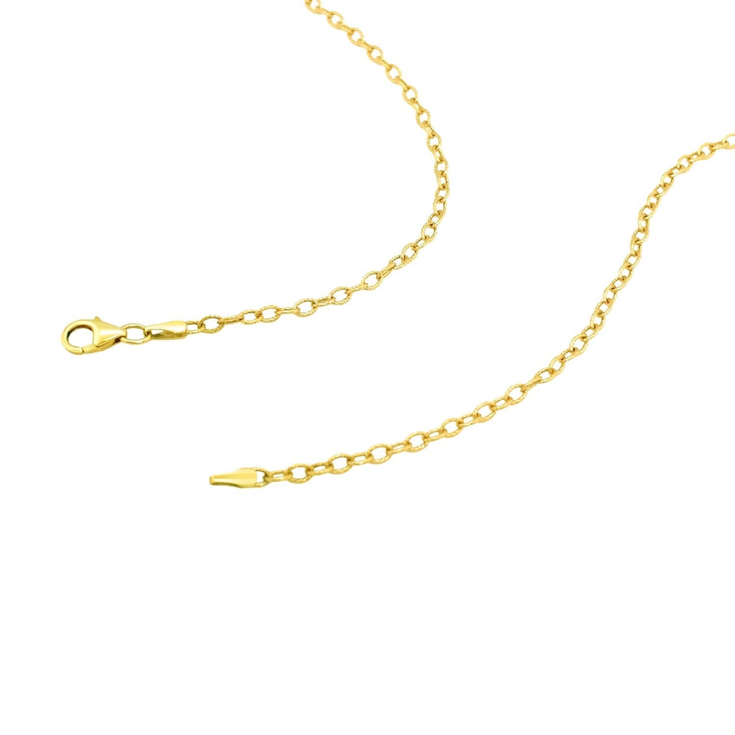 14k Yellow Gold 2.5mm Textured Pendant Chain