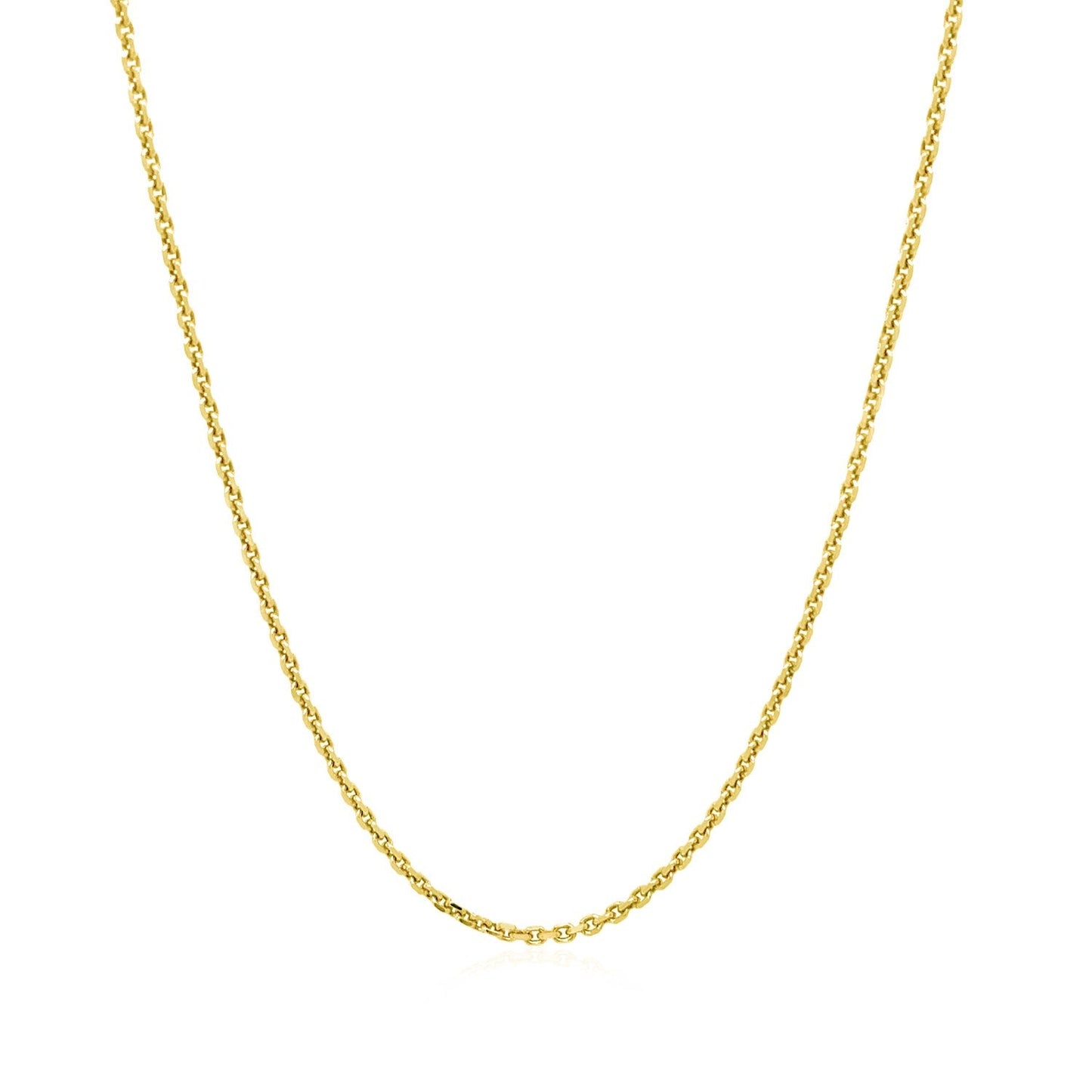Cadena de eslabones de cable cortada con diamante de oro amarillo de 14k - 1.4mm